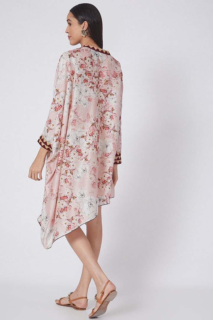 White & Pink Printed Summer Dress by First Resort by Ramola Bachchan at Pernia's Pop Up Shop