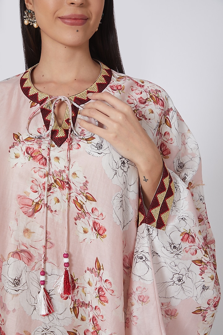 White & Pink Printed Summer Dress by First Resort by Ramola Bachchan at Pernia's Pop Up Shop