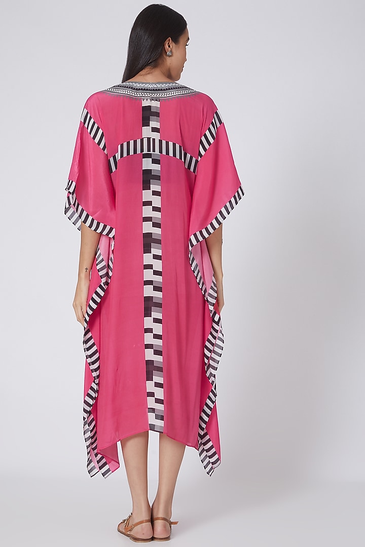 Pink Printed Kaftan by First Resort by Ramola Bachchan at Pernia's Pop Up Shop
