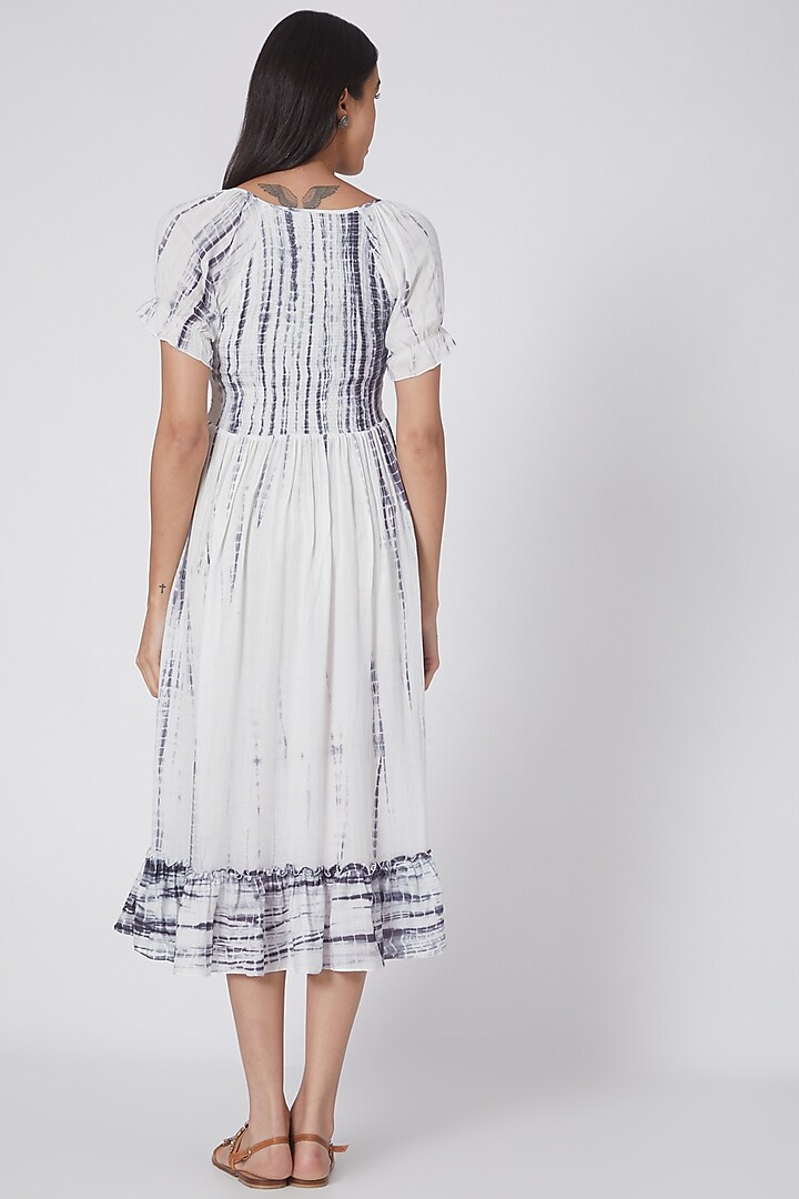 White & Indigo Printed Long Summer Dress by First Resort by Ramola Bachchan at Pernia's Pop Up Shop
