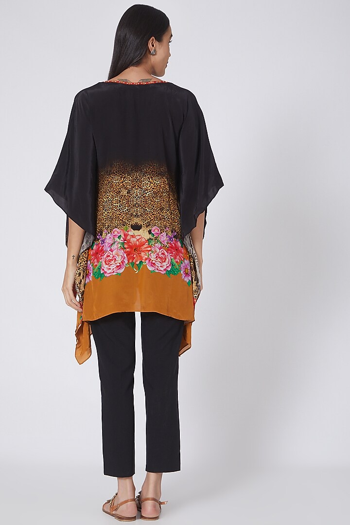 Black & Orange Printed Tunic Kaftan by First Resort by Ramola Bachchan at Pernia's Pop Up Shop