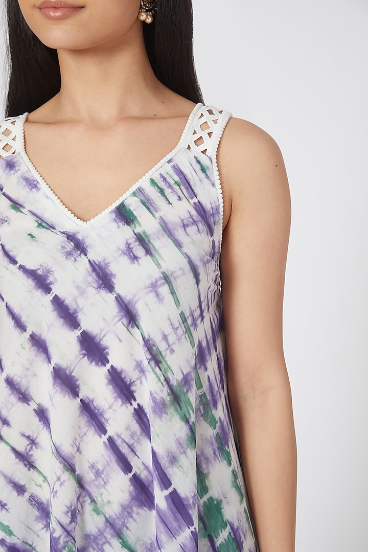 Purple & Emerald Green Tie-Dye Handkerchief Summer Dress by First Resort by Ramola Bachchan at Pernia's Pop Up Shop