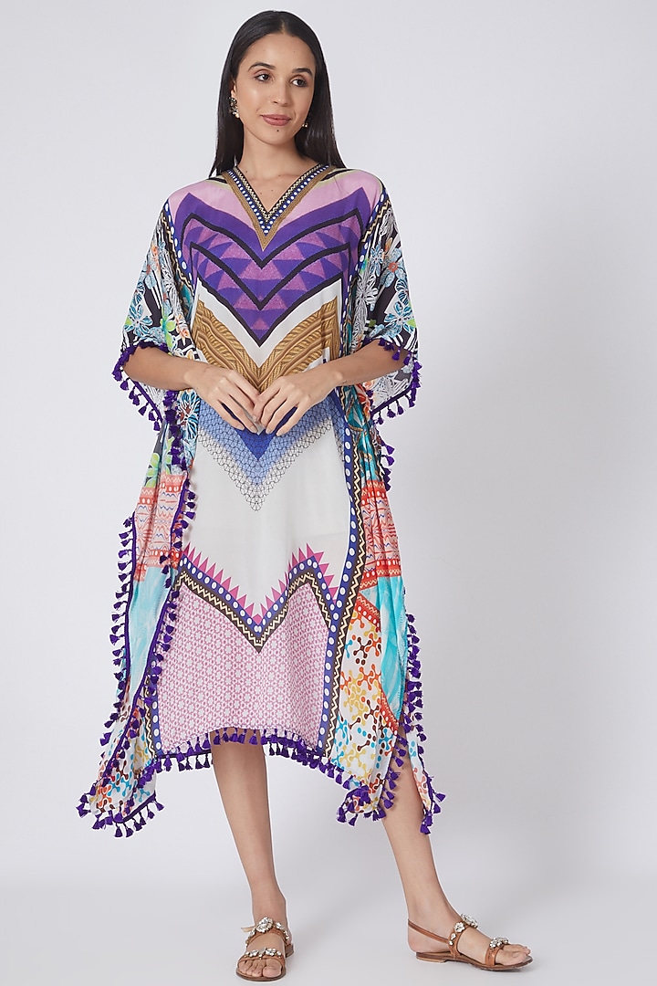 Pink & Purple Printed Kaftan by First Resort by Ramola Bachchan at Pernia's Pop Up Shop