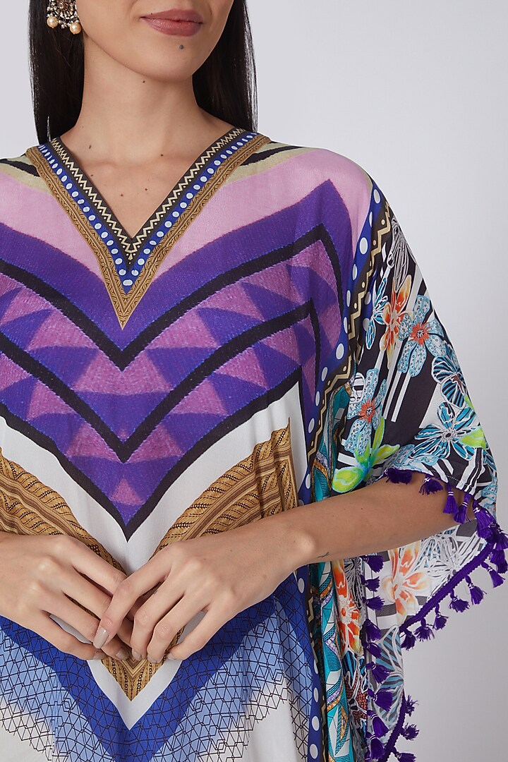 Pink & Purple Printed Kaftan by First Resort by Ramola Bachchan at Pernia's Pop Up Shop