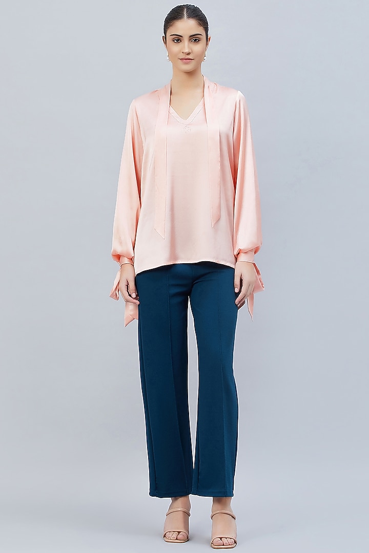 Pink Polyester Satin Embellished Top by First Resort by Ramola Bachchan at Pernia's Pop Up Shop