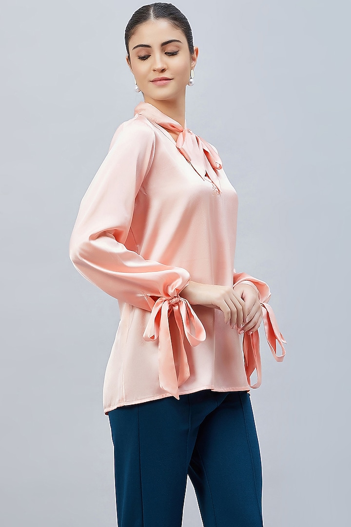 Pink Polyester Satin Embellished Top by First Resort by Ramola Bachchan at Pernia's Pop Up Shop