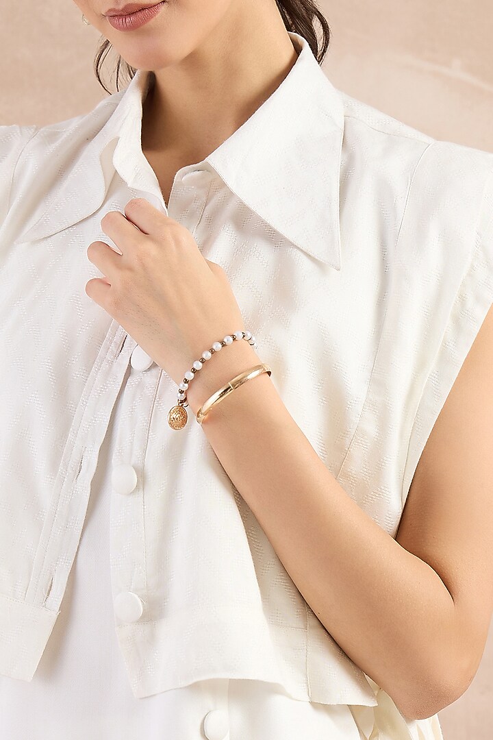 White Herringbone Texture Cover-Up by First Resort by Ramola Bachchan at Pernia's Pop Up Shop