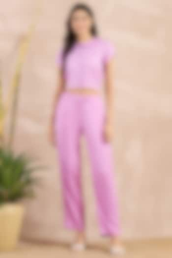 Purple Aloe Vera Straight Pants by First Resort by Ramola Bachchan at Pernia's Pop Up Shop