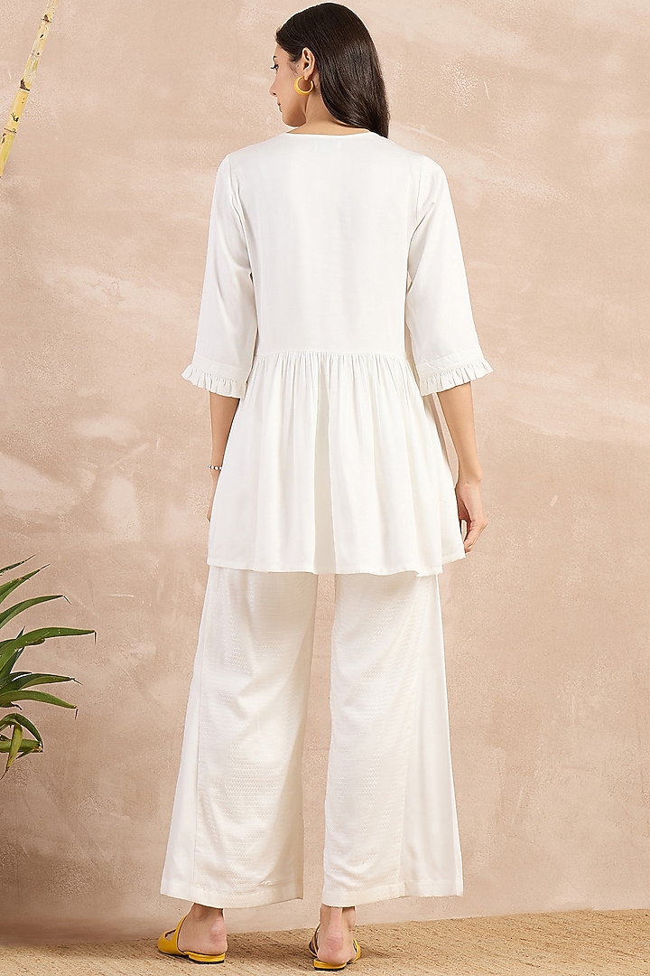 White Herringbone Co-Ord Set by First Resort by Ramola Bachchan at Pernia's Pop Up Shop