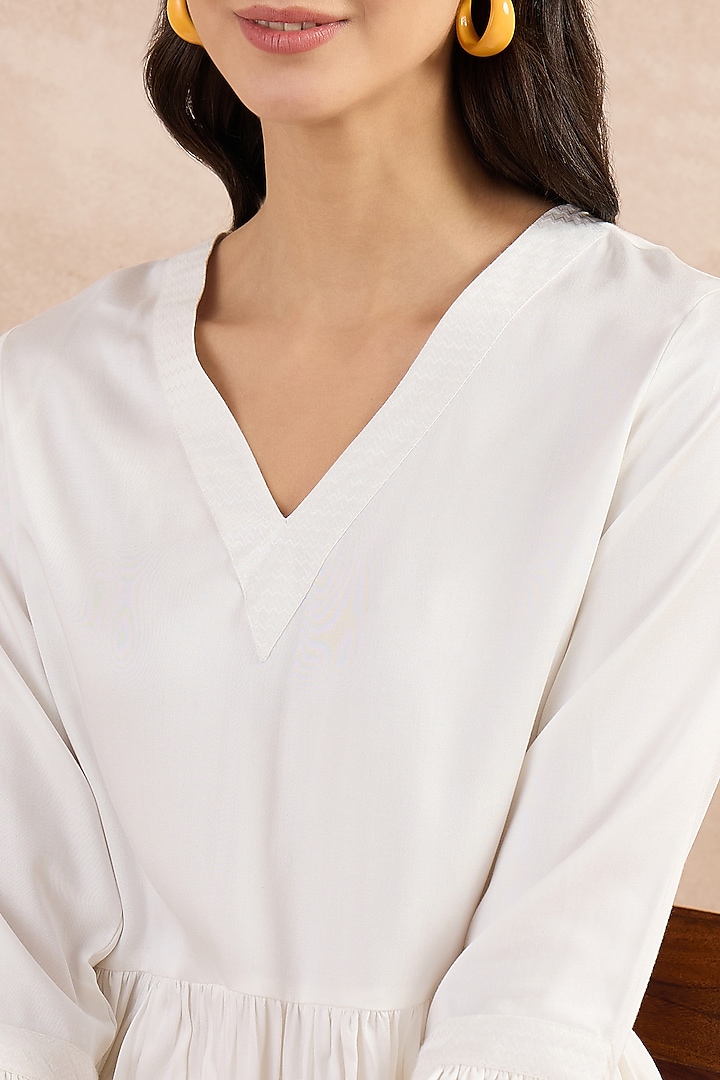 White Herringbone Co-Ord Set by First Resort by Ramola Bachchan at Pernia's Pop Up Shop