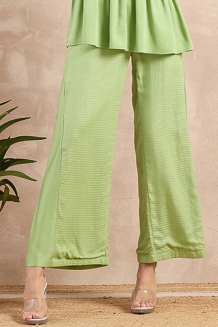 Mint Green Herringbone Co-Ord Set by First Resort by Ramola Bachchan at Pernia's Pop Up Shop