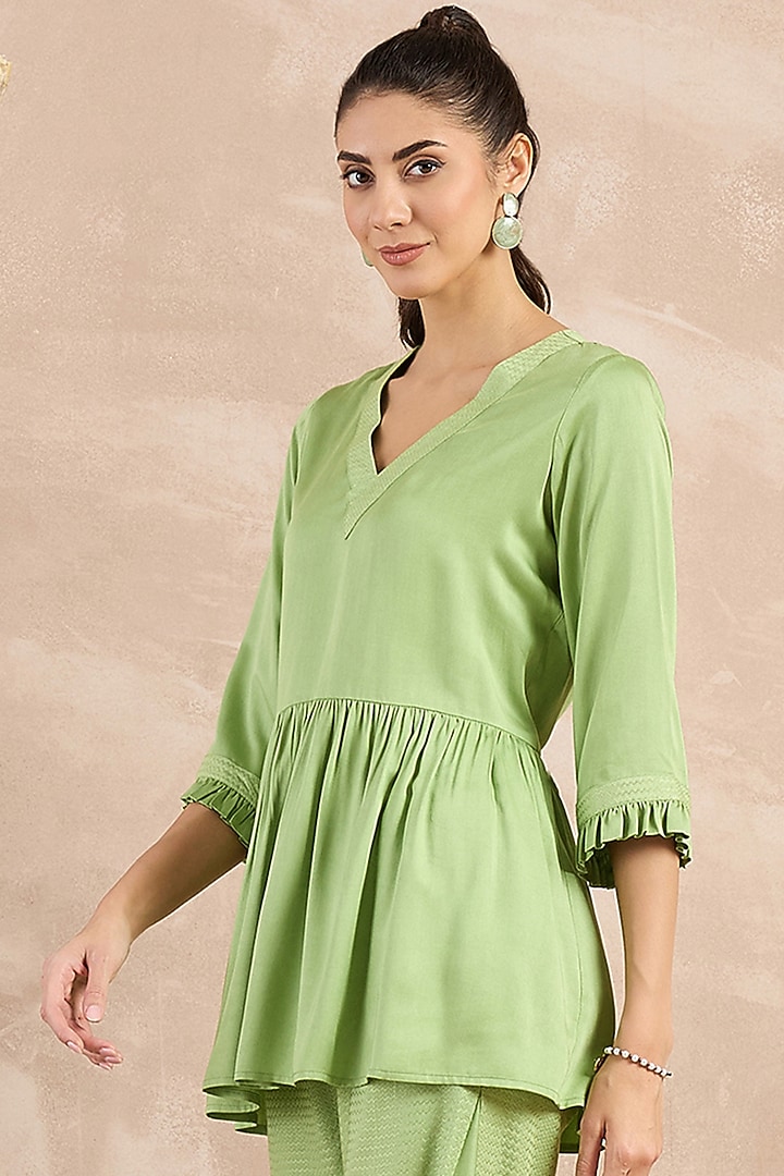 Mint Green Herringbone Co-Ord Set by First Resort by Ramola Bachchan at Pernia's Pop Up Shop