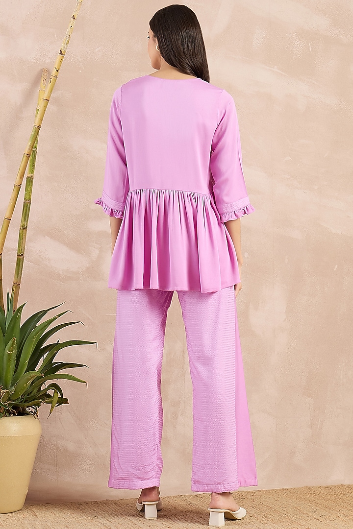 Purple Herringbone Co-Ord Set by First Resort by Ramola Bachchan at Pernia's Pop Up Shop