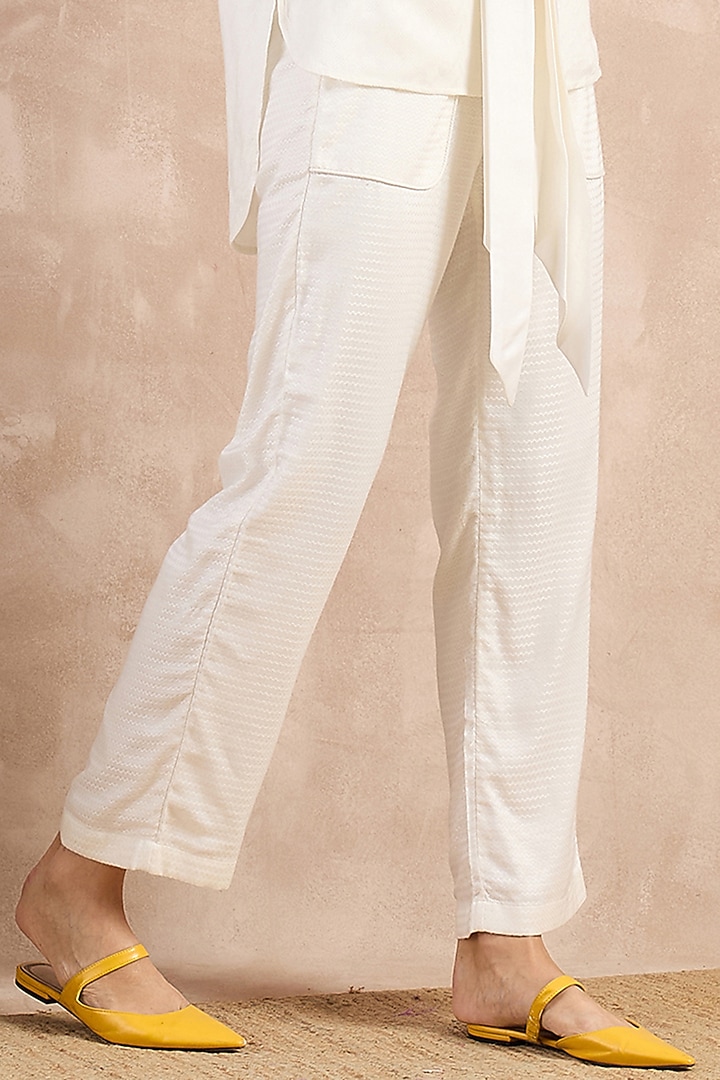 White Herringbone Co-Ord Set by First Resort by Ramola Bachchan at Pernia's Pop Up Shop