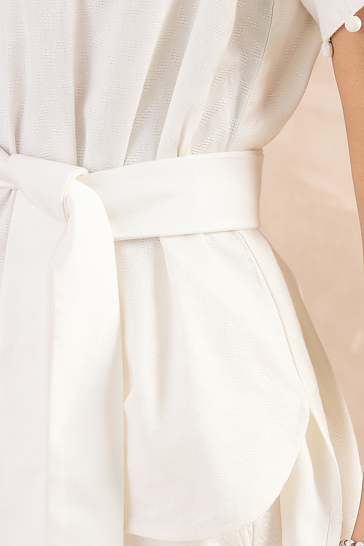 White Herringbone Co-Ord Set by First Resort by Ramola Bachchan at Pernia's Pop Up Shop
