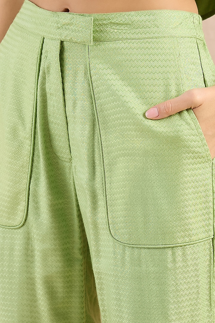 Mint Green Herringbone Co-Ord Set by First Resort by Ramola Bachchan at Pernia's Pop Up Shop