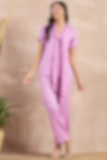 Purple Herringbone Co-Ord Set by First Resort by Ramola Bachchan at Pernia's Pop Up Shop