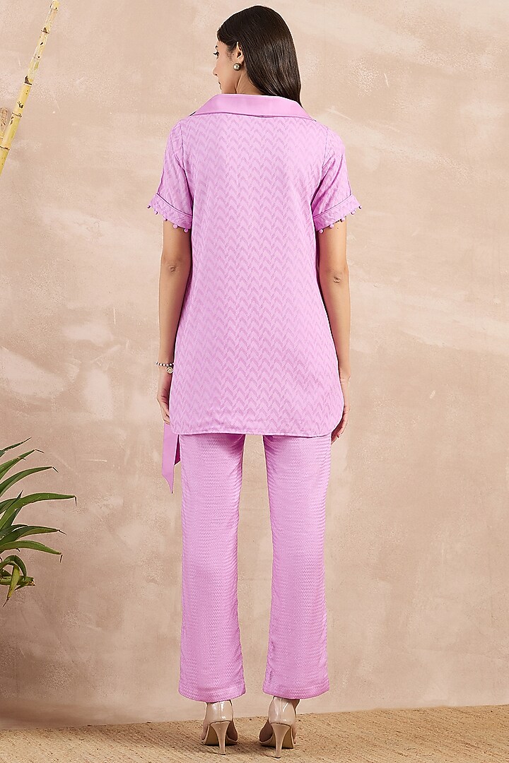 Purple Herringbone Co-Ord Set by First Resort by Ramola Bachchan at Pernia's Pop Up Shop