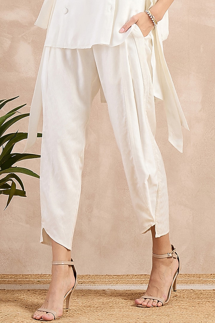 White Herringbone Co-Ord Set by First Resort by Ramola Bachchan at Pernia's Pop Up Shop