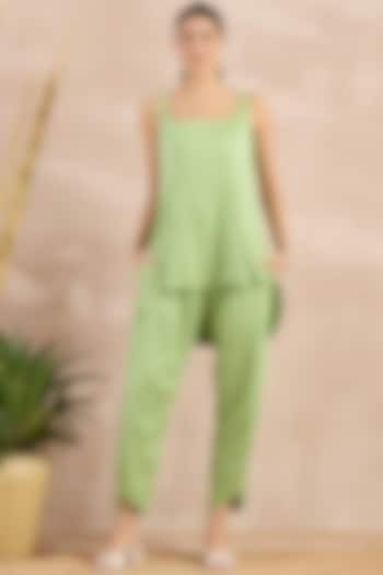 Mint Green Aloe Vera & Cotton Voile Co-Ord Set by First Resort by Ramola Bachchan at Pernia's Pop Up Shop