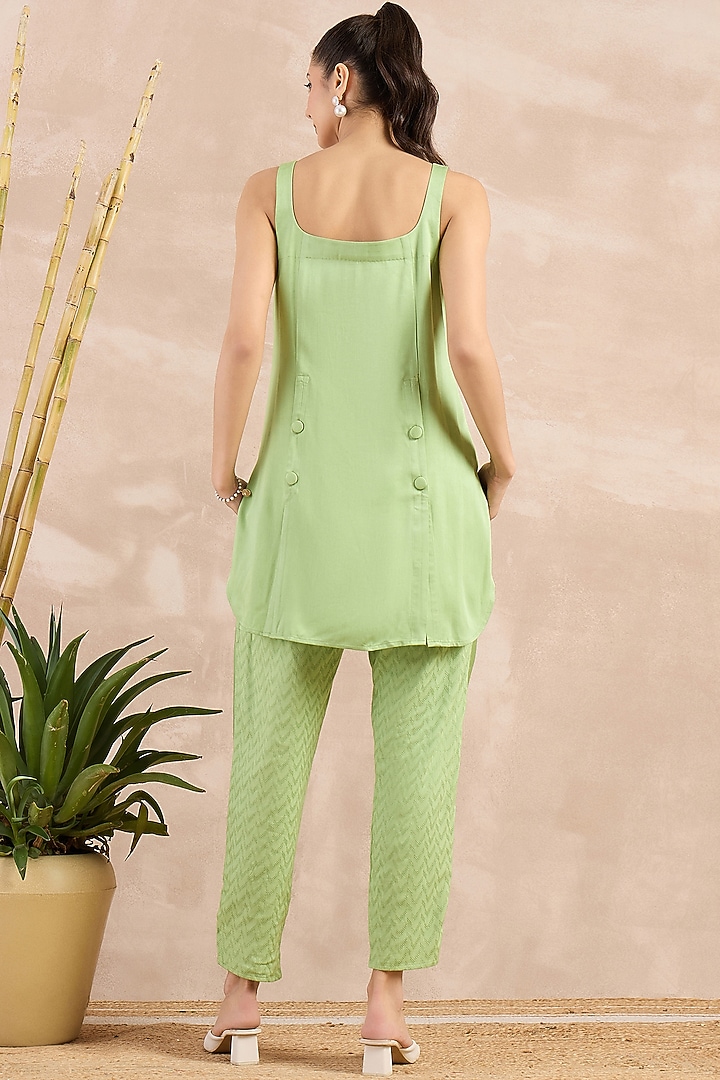 Mint Green Aloe Vera & Cotton Voile Co-Ord Set by First Resort by Ramola Bachchan at Pernia's Pop Up Shop