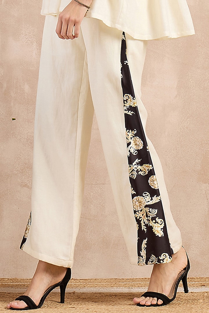 White Satin Printed Co-Ord Set by First Resort by Ramola Bachchan at Pernia's Pop Up Shop