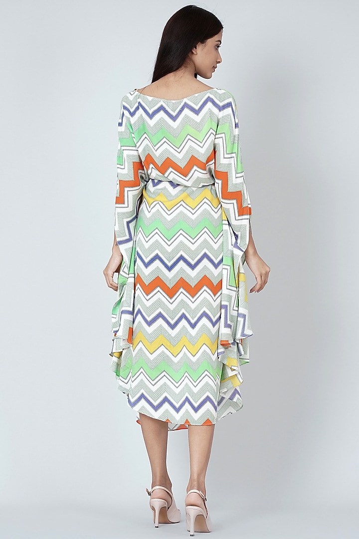 Multi-Colored Printed Midi Summer Dress by First Resort by Ramola Bachchan at Pernia's Pop Up Shop