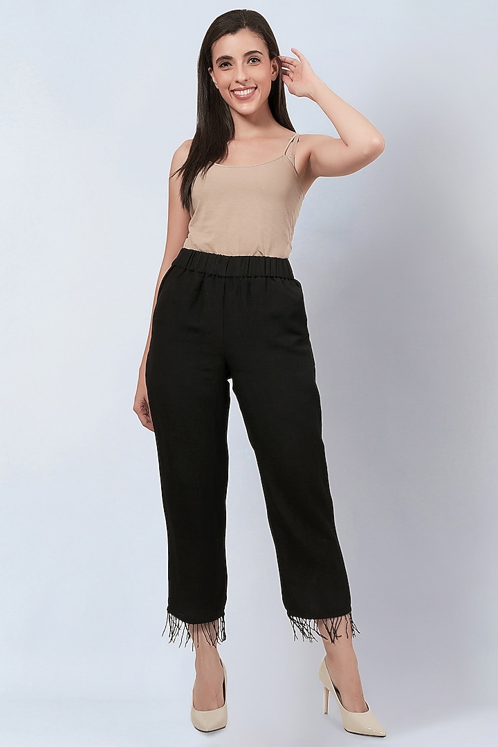 Black Viscose Linen Co-Ord Set by First Resort by Ramola Bachchan at Pernia's Pop Up Shop