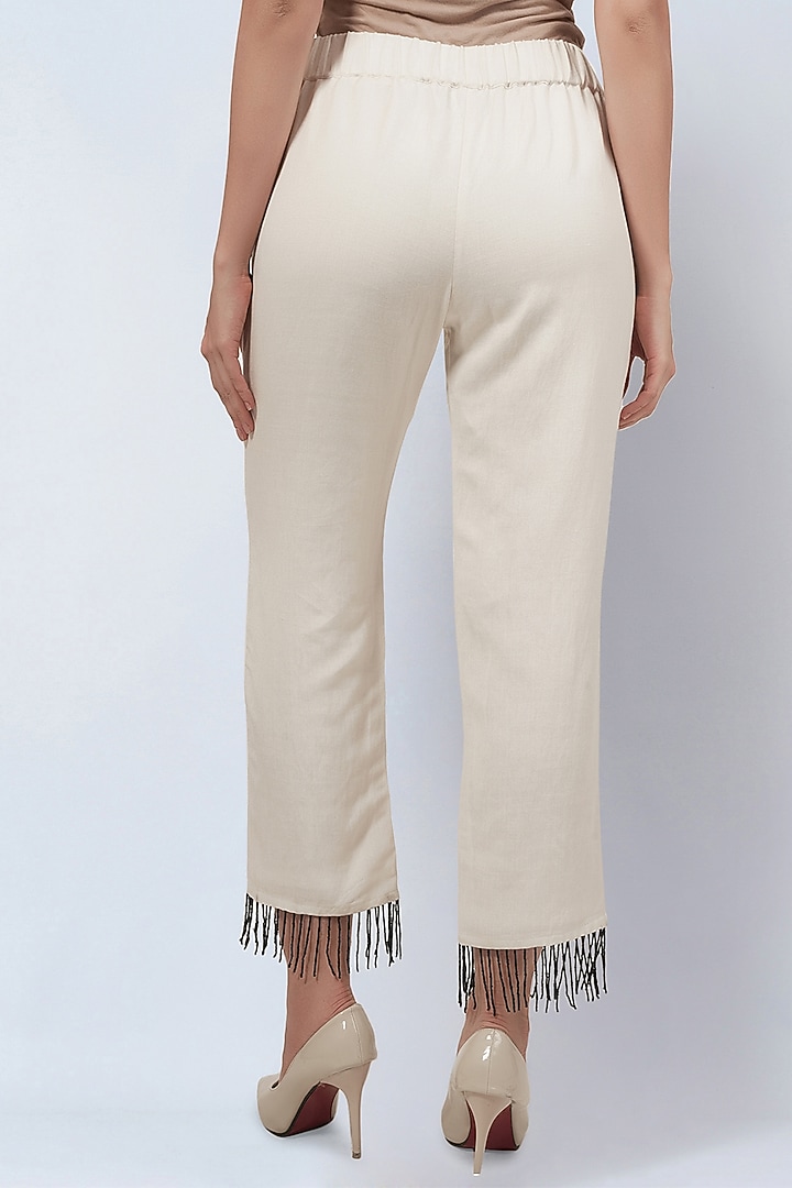 Off-White Viscose Linen Co-Ord Set by First Resort by Ramola Bachchan at Pernia's Pop Up Shop