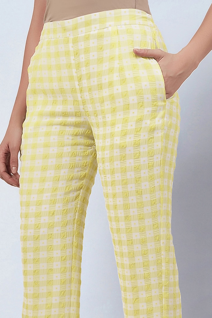 Yellow Polyester Georgette Checkered Co-Ord Set by First Resort by Ramola Bachchan at Pernia's Pop Up Shop