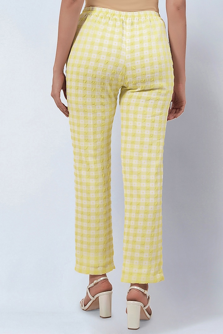 Yellow Polyester Georgette Checkered Co-Ord Set by First Resort by Ramola Bachchan at Pernia's Pop Up Shop