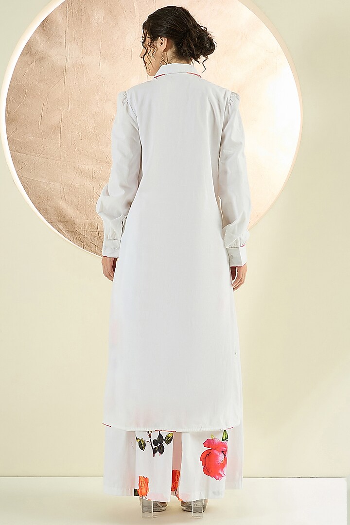 White Cotton Poplin Jacket Set by First Resort by Ramola Bachchan at Pernia's Pop Up Shop