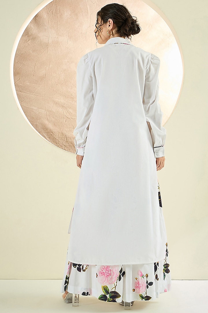 White Cotton Poplin Jacket Set by First Resort by Ramola Bachchan at Pernia's Pop Up Shop