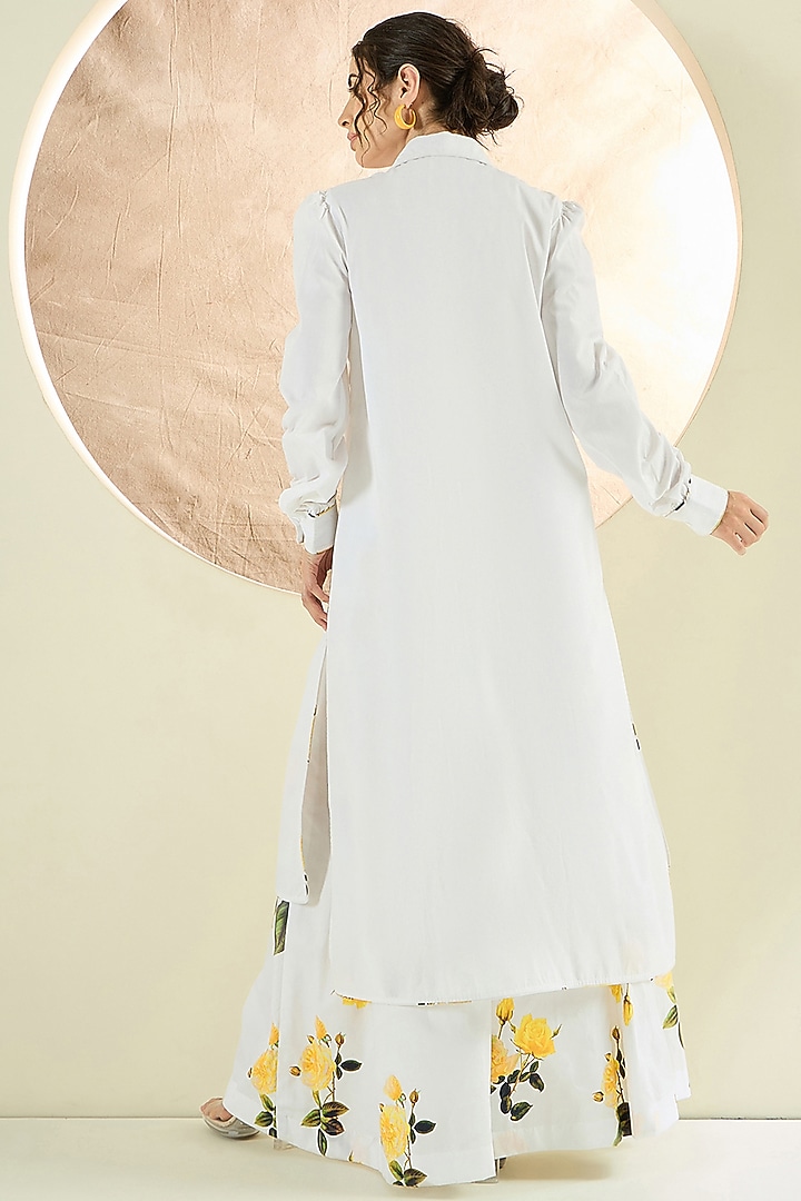 White Cotton Poplin Jacket Set by First Resort by Ramola Bachchan at Pernia's Pop Up Shop