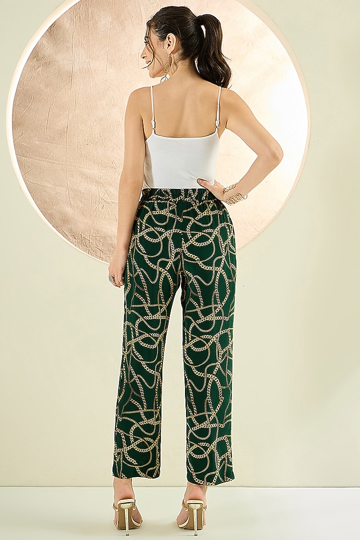 Forset Green Viscose Crepe Chain Printed Co-Ord Set by First Resort by Ramola Bachchan at Pernia's Pop Up Shop