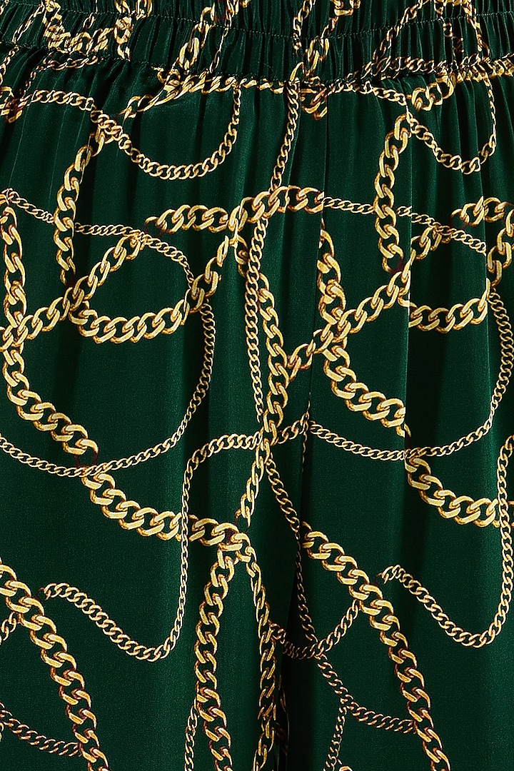 Forset Green Viscose Crepe Chain Printed Co-Ord Set by First Resort by Ramola Bachchan at Pernia's Pop Up Shop