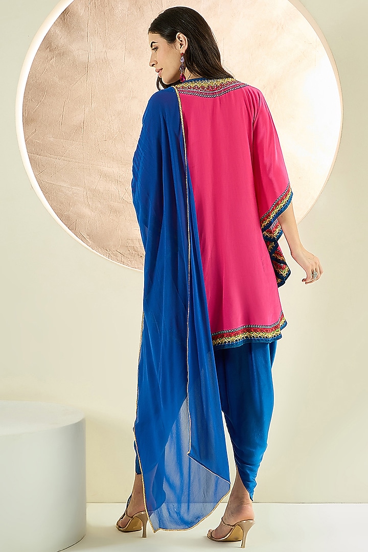 Blush Pink Viscose Polyester Satin Crystal Embellished Kurta Set by First Resort by Ramola Bachchan at Pernia's Pop Up Shop