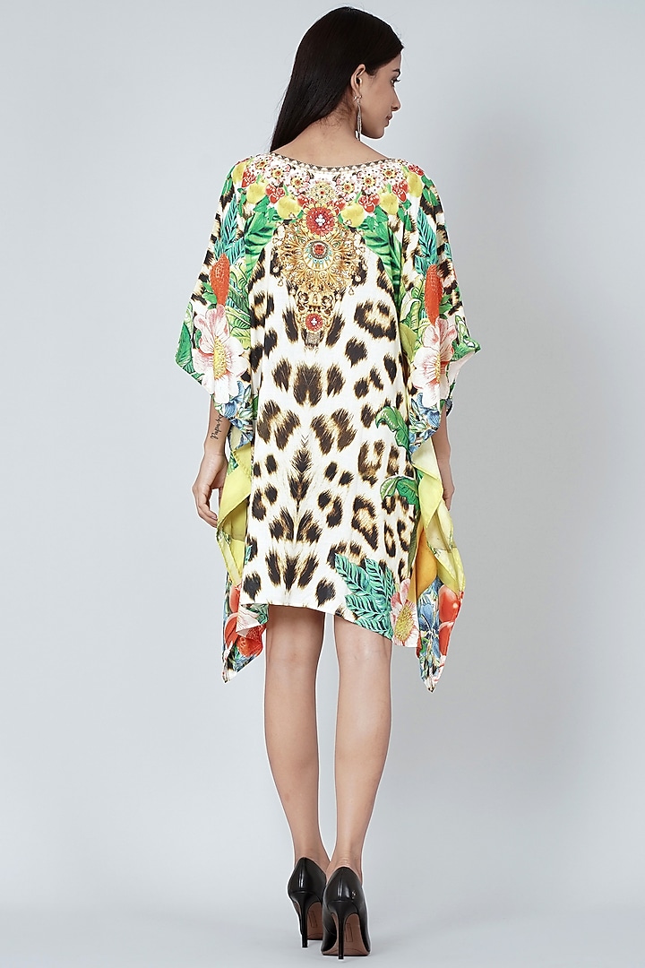Multi-Colored Fruit Printed Kaftan by First Resort by Ramola Bachchan at Pernia's Pop Up Shop