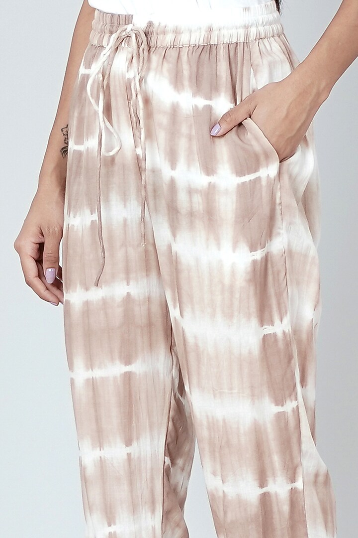 Nude & White Tie-Dye Co-Ord Set by First Resort by Ramola Bachchan at Pernia's Pop Up Shop