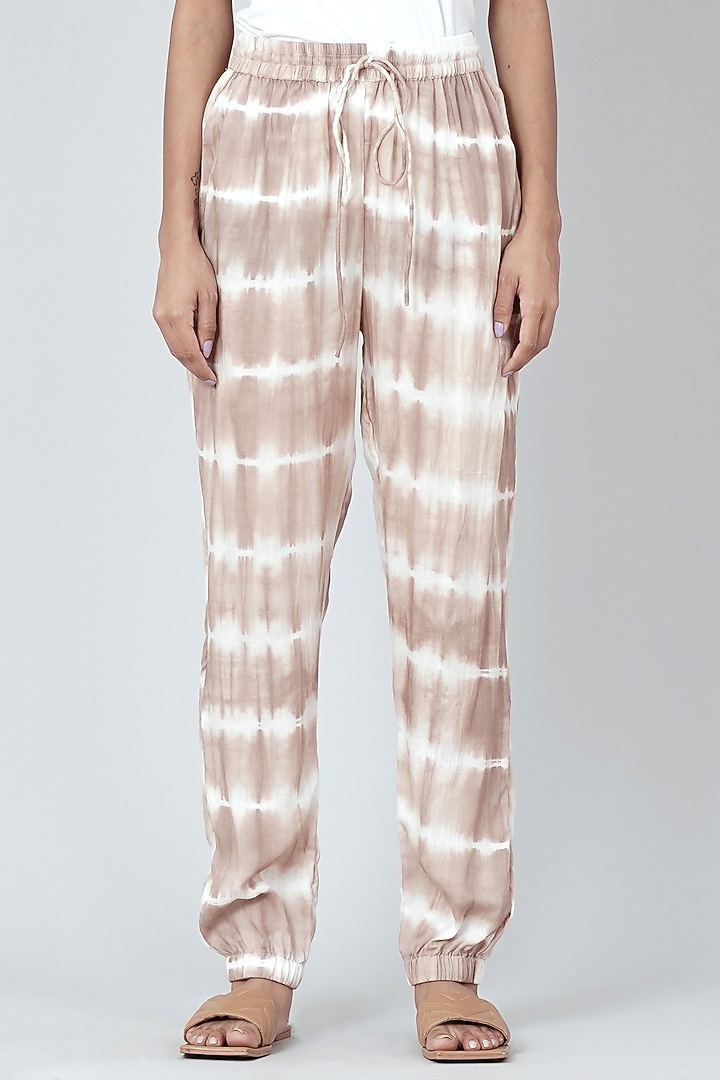 Nude & White Tie-Dye Co-Ord Set by First Resort by Ramola Bachchan at Pernia's Pop Up Shop