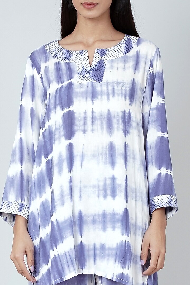 Purple & White Tie-Dye Co-Ord Set by First Resort by Ramola Bachchan at Pernia's Pop Up Shop