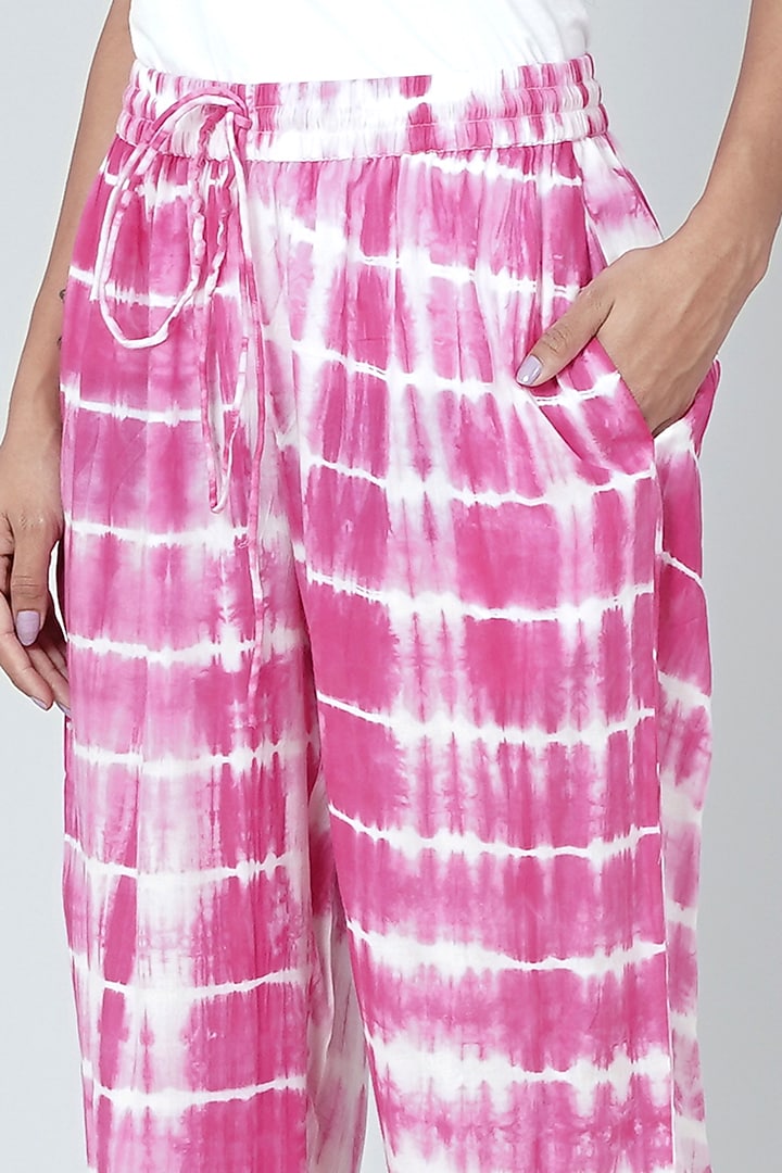 Fuchsia & White Tie-Dye Co-Ord Set by First Resort by Ramola Bachchan at Pernia's Pop Up Shop