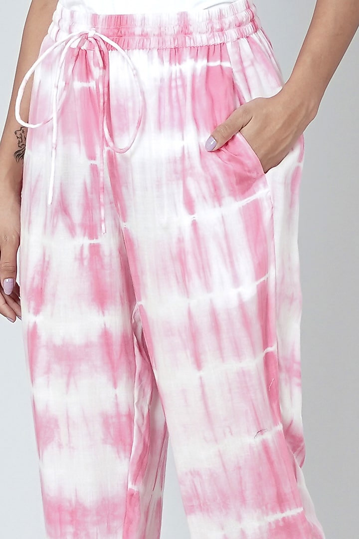 Blush Pink & White Tie-Dye Co-Ord Set by First Resort by Ramola Bachchan at Pernia's Pop Up Shop