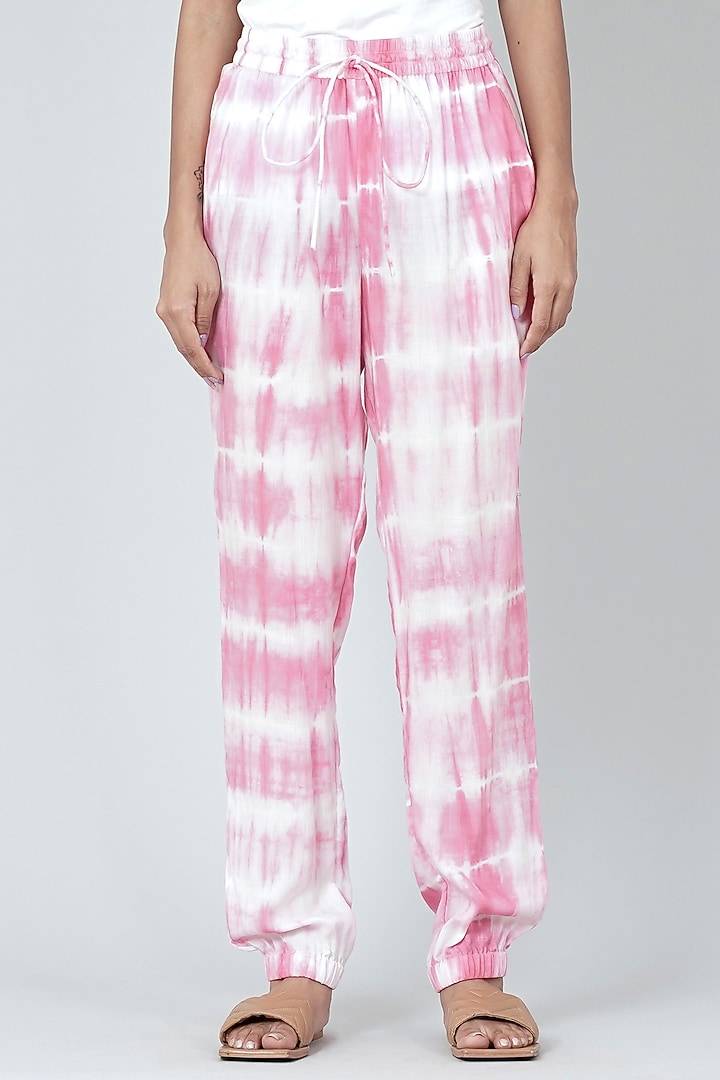 Blush Pink & White Tie-Dye Co-Ord Set by First Resort by Ramola Bachchan at Pernia's Pop Up Shop