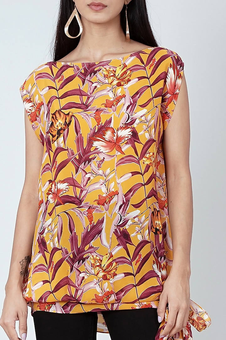 Yellow Printed Top by First Resort by Ramola Bachchan at Pernia's Pop Up Shop