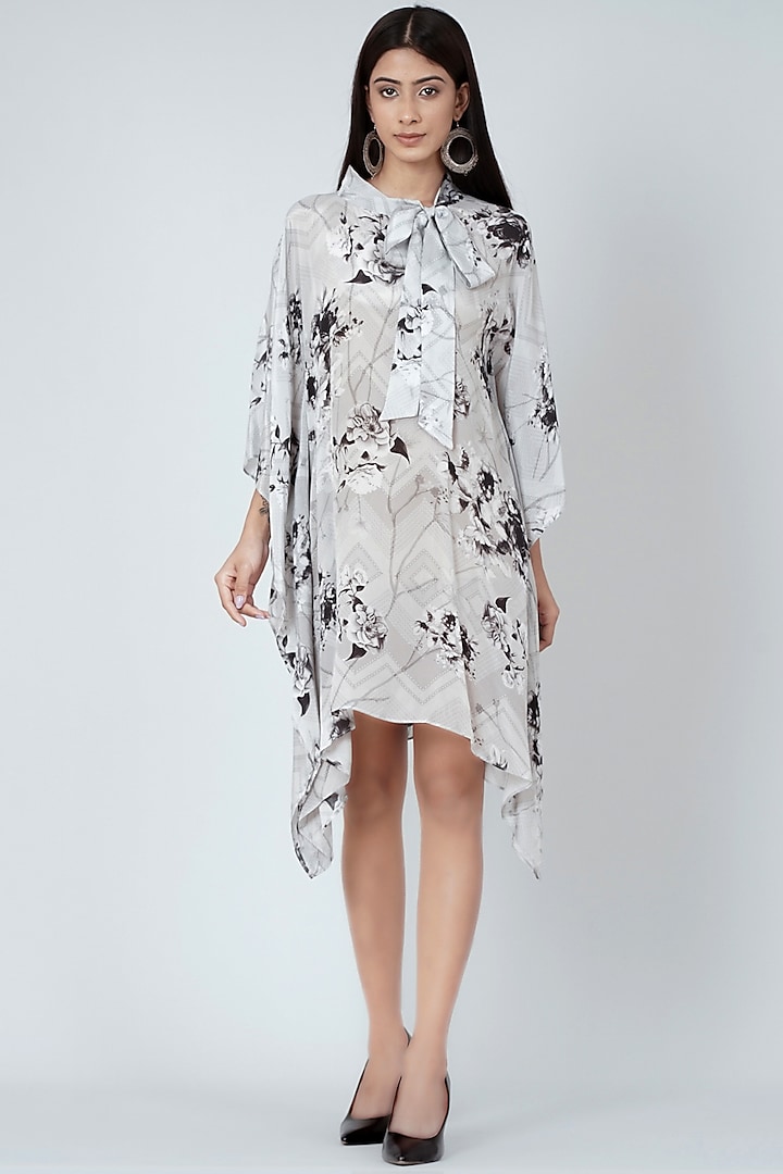 Grey & Black Printed Dress by First Resort by Ramola Bachchan