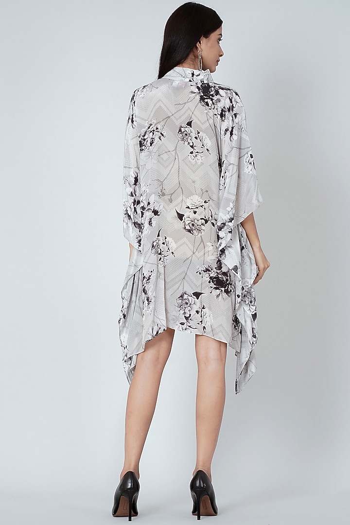 Grey & Black Printed Summer Dress by First Resort by Ramola Bachchan at Pernia's Pop Up Shop