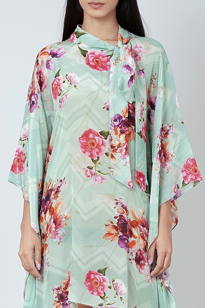 Pastel Green Printed Summer Dress by First Resort by Ramola Bachchan at Pernia's Pop Up Shop