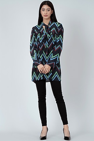 Black & Green Printed Top by first resort by ramola bachchan
