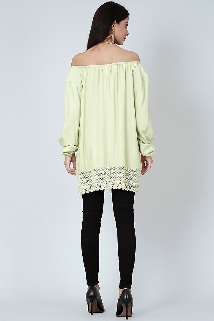 Mint Green Viscose Rayon Peasant Top by First Resort by Ramola Bachchan at Pernia's Pop Up Shop